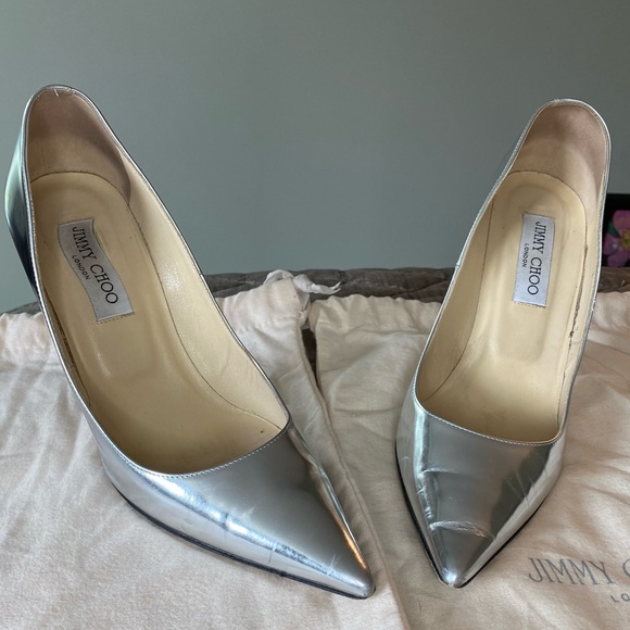 Jimmy Choo Metallic Love 100mm Pumps - Picture 12 of 15